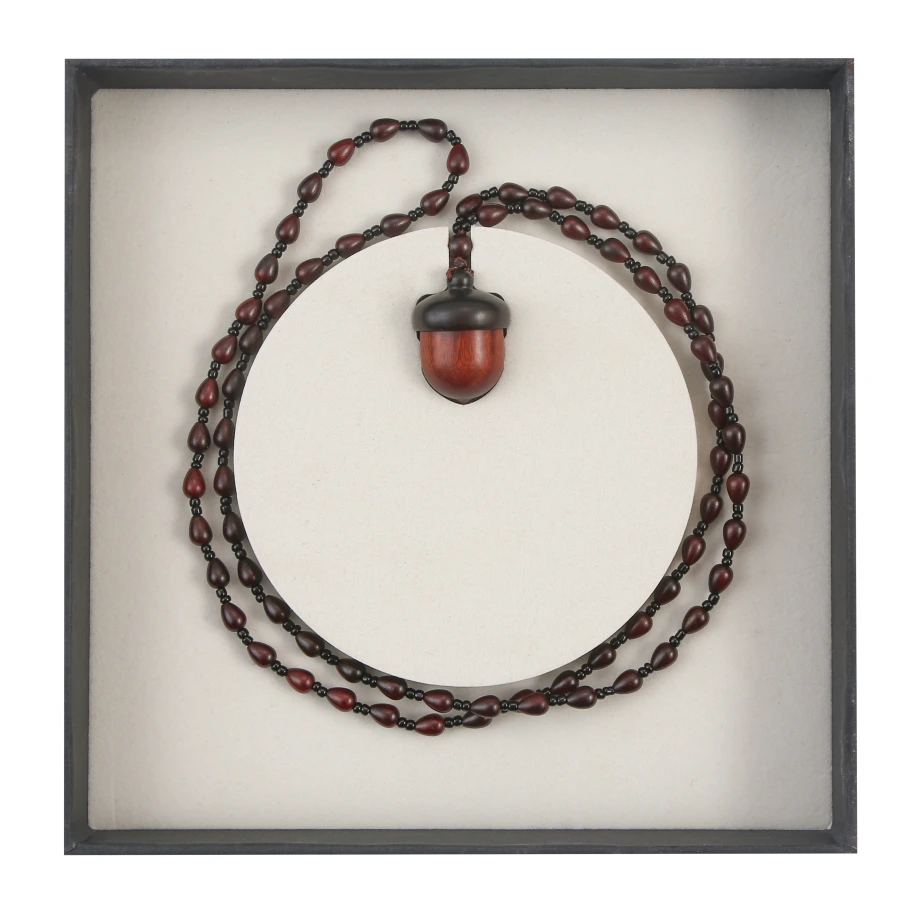 小叶紫檀松果项链