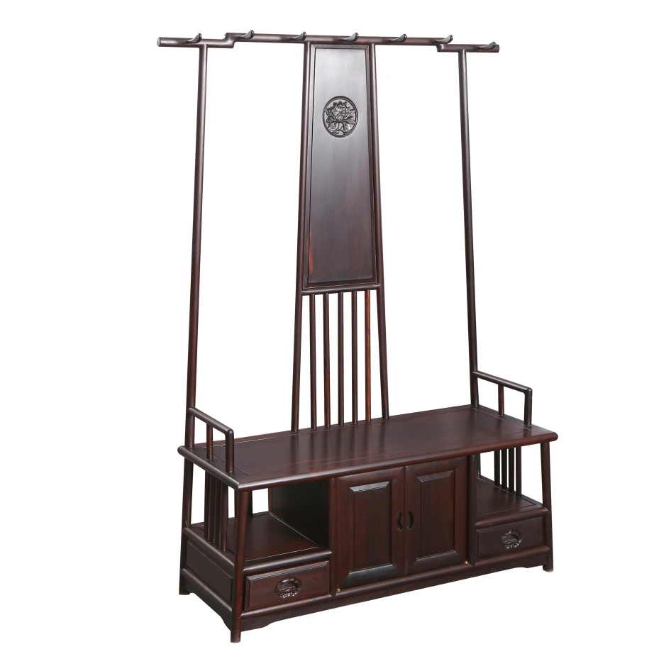 新中式禅意衣架黑酸枝