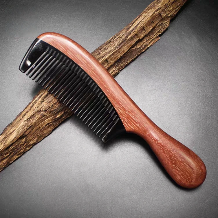花梨木牛角梳